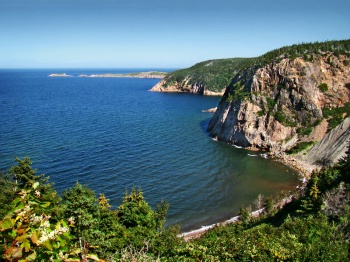 Cliffs around Smelt Brook Cape Breton Island by Wikimedia Commons