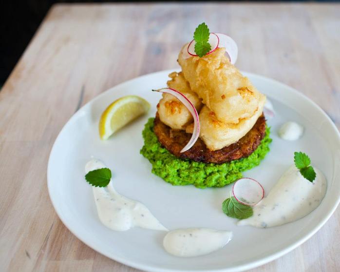 acorn Beer Battered Halloumi Zucchini Pancakes