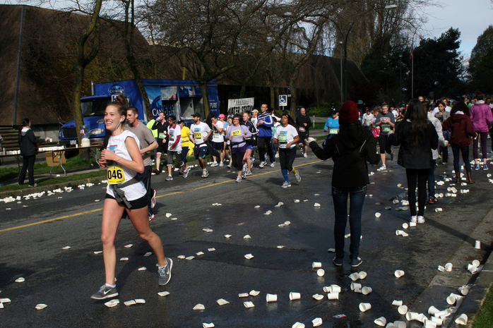 Refreshments during the Vancouver marathon