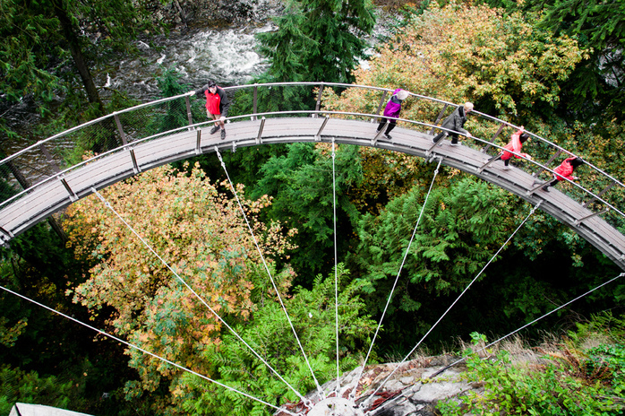 Cliff Walk View of Hikers from Above