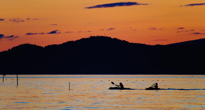 Sunset With Kayakers From Jericho Beach