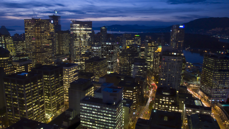 Vancouver at Night by Sebastian Gregorzyk