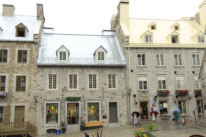 Restored French colonial public square in Lower Town