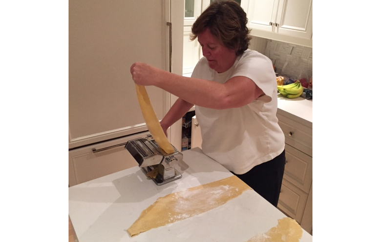 Mary with her new pasta machine1a